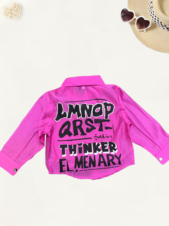 Girls 2 Pc Shirt With Back Print [GT-710] [4-12Years]