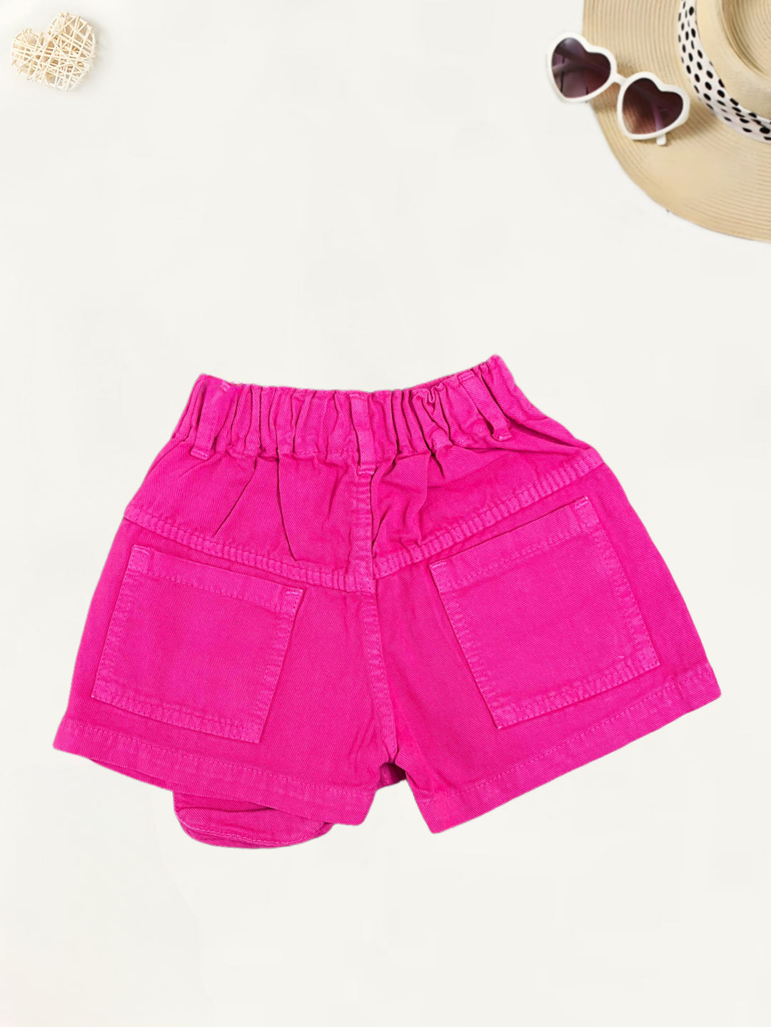 Girls Denim Hot Pink Cargo Pocket Skirt [GS-927] [1-12Years]