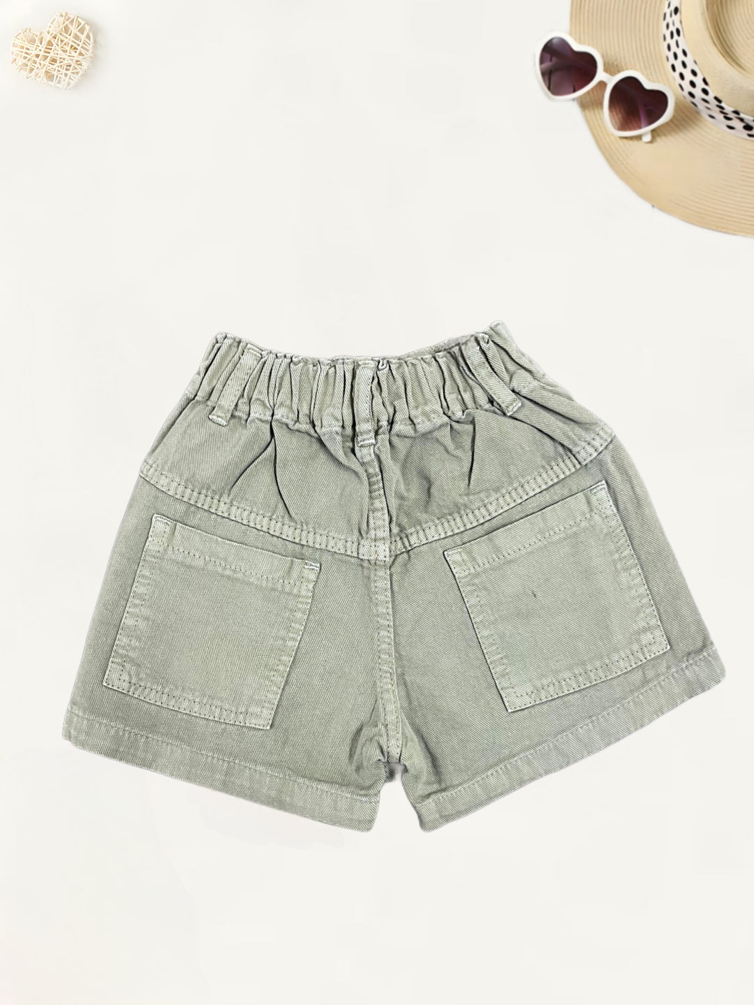 Girls Denim Green Cargo Pocket Skirt [GS-971] [1-12Years]