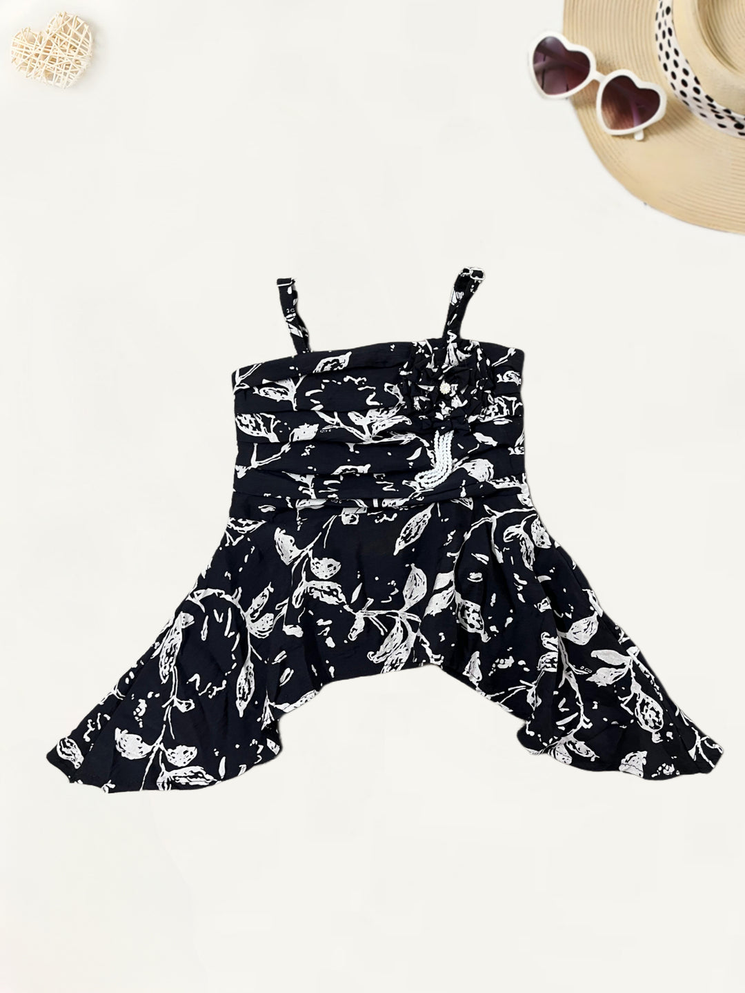 Girl's Party Wear Printed Black Co-Ord  Set [GCS-6869](3-10 Years)