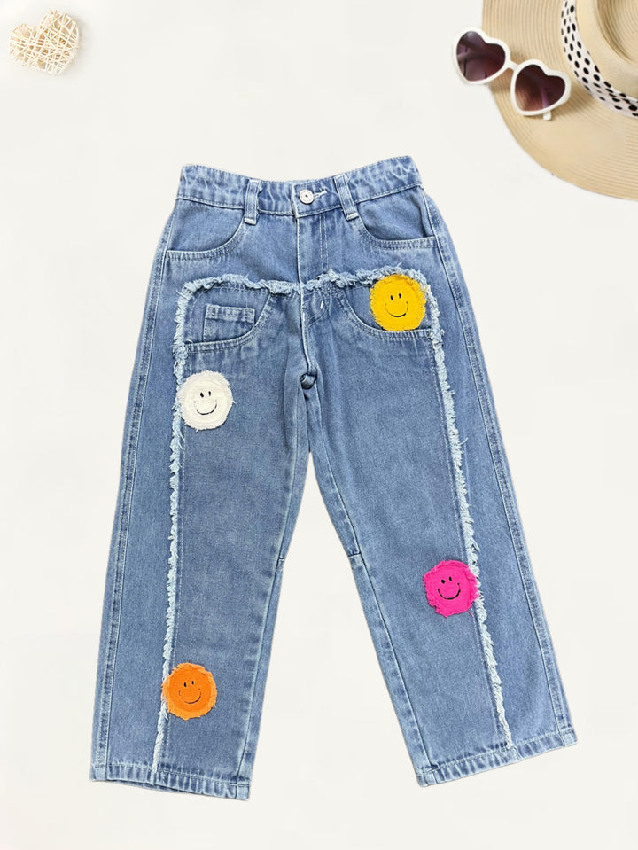 Girls Fancy Designer Straight Fit Jeans[GJ-958] (7-14Years)