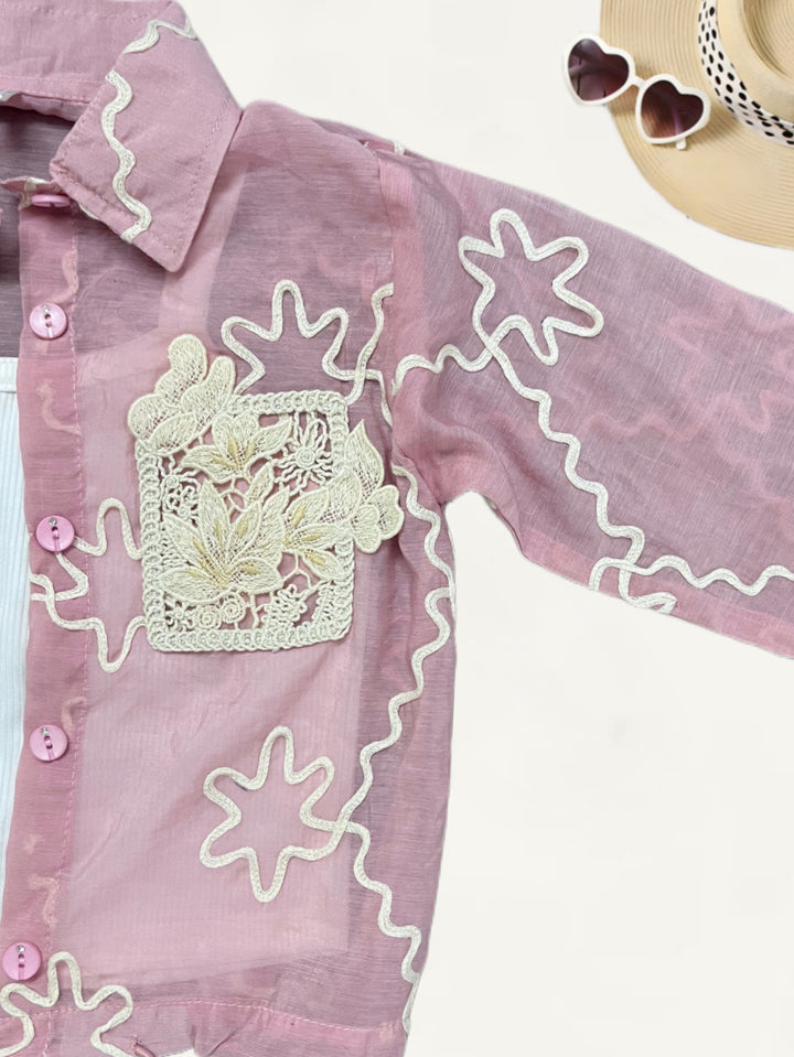 Girls Embroidered Party Wear 2 Peice Top [GT-145] [4-12 year]