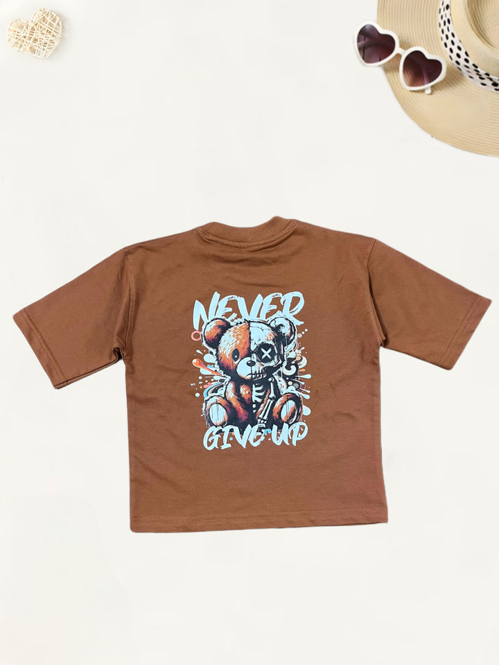 Boys Cotton Looper Brown T-Shirt [BT-131] [1 - 12Years]