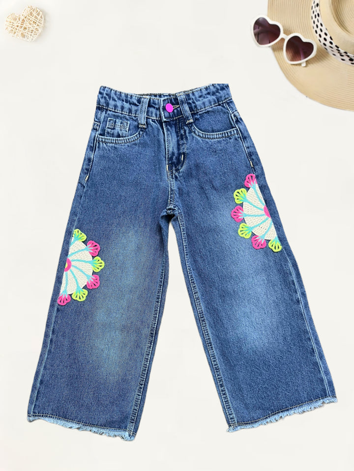 Girls Designer Straight Fit Jeans[GJ-980] (Only Jeans) (4-12Years)