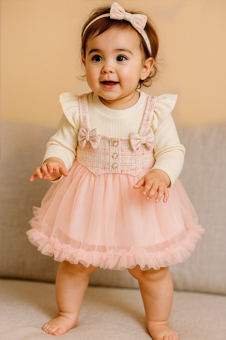 Girl’s Imported Pink Frock [GF-7392] (9M - 3 Years)