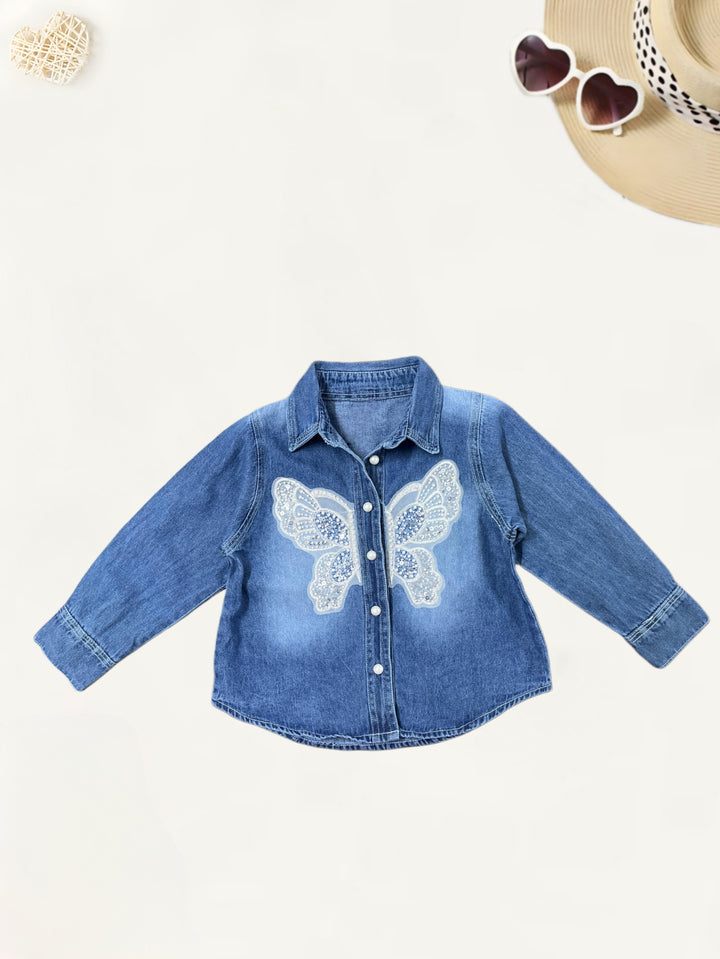 Girls Denim Fancy Designer Party Wear Shirt [GT-188] [4-11 Years]