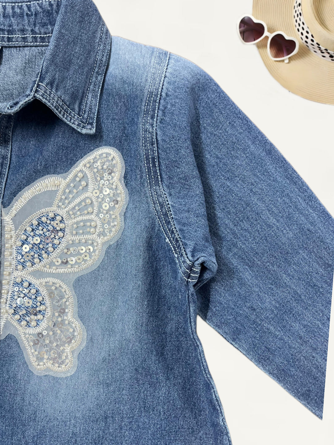 Girls Denim Fancy Designer Party Wear Shirt [GT-188] [4-11 Years]