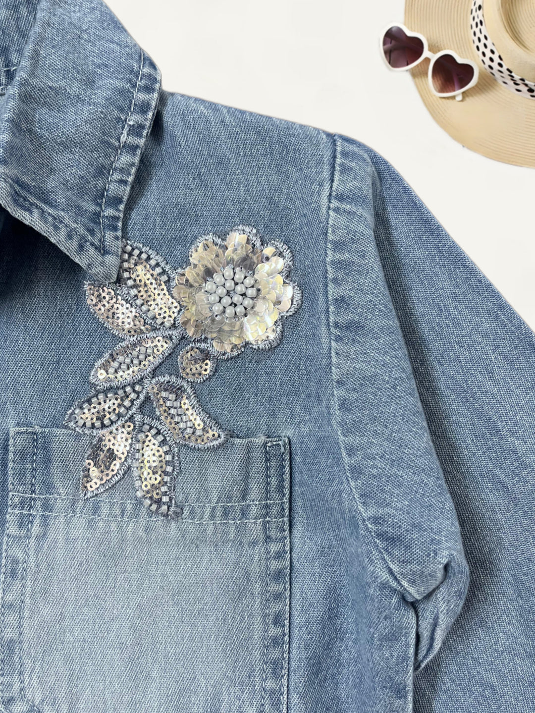 Girls Denim Fancy Designer Party Wear Shirt [GT-187] [4-12 Years]