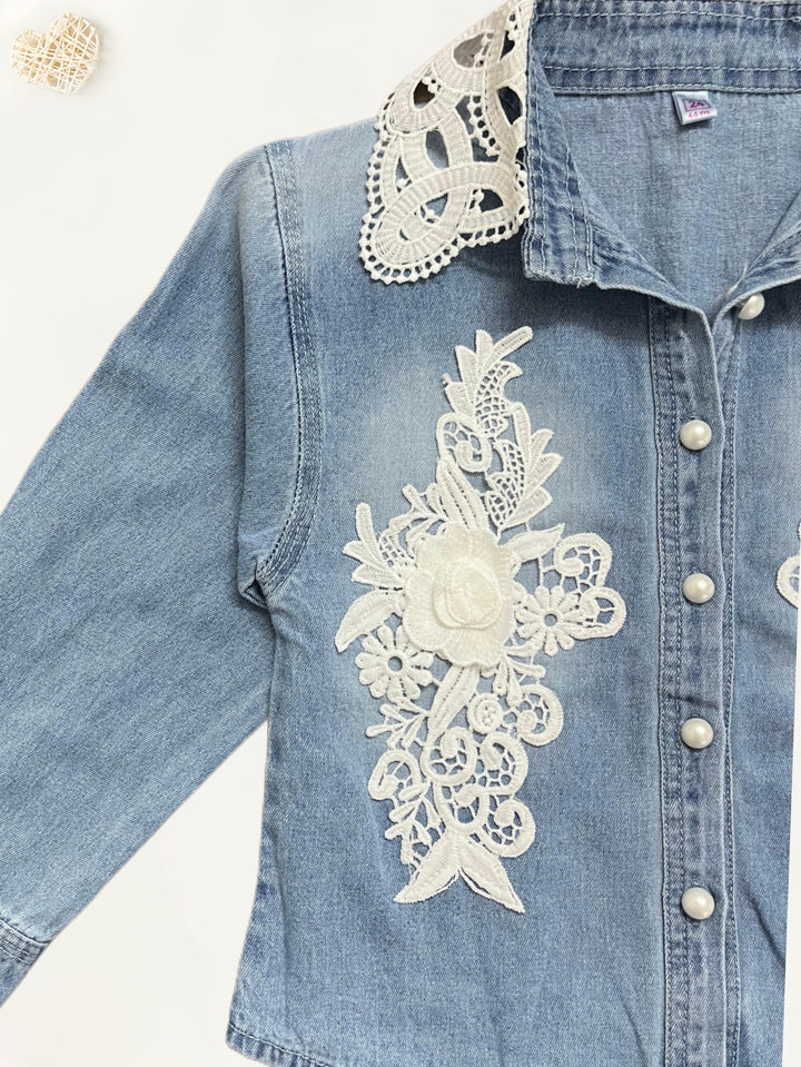 Girls Denim Party Wear Shirt [GT-190] [4-11 Years]