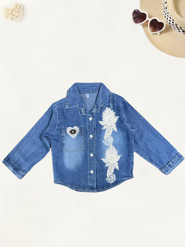 Girls Denim Party Wear Shirt [GT-191] [4-11 Years]