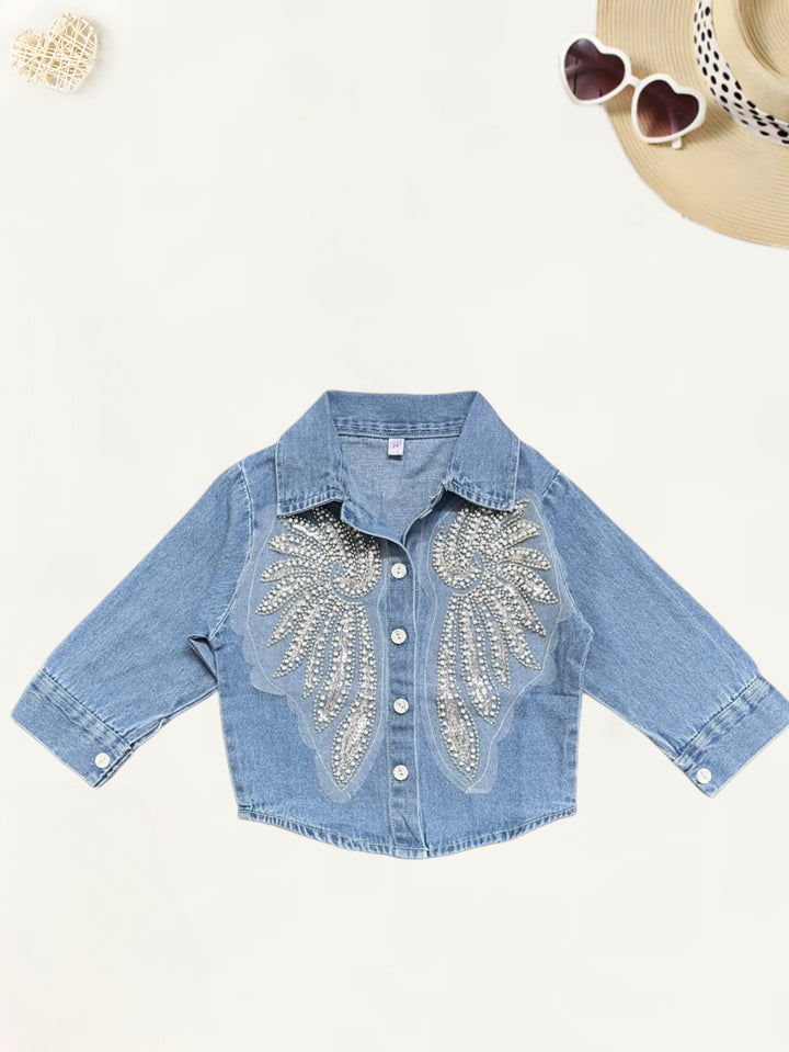 Girls Denim Party Wear Shirt [GT-189] [4-11 Years]