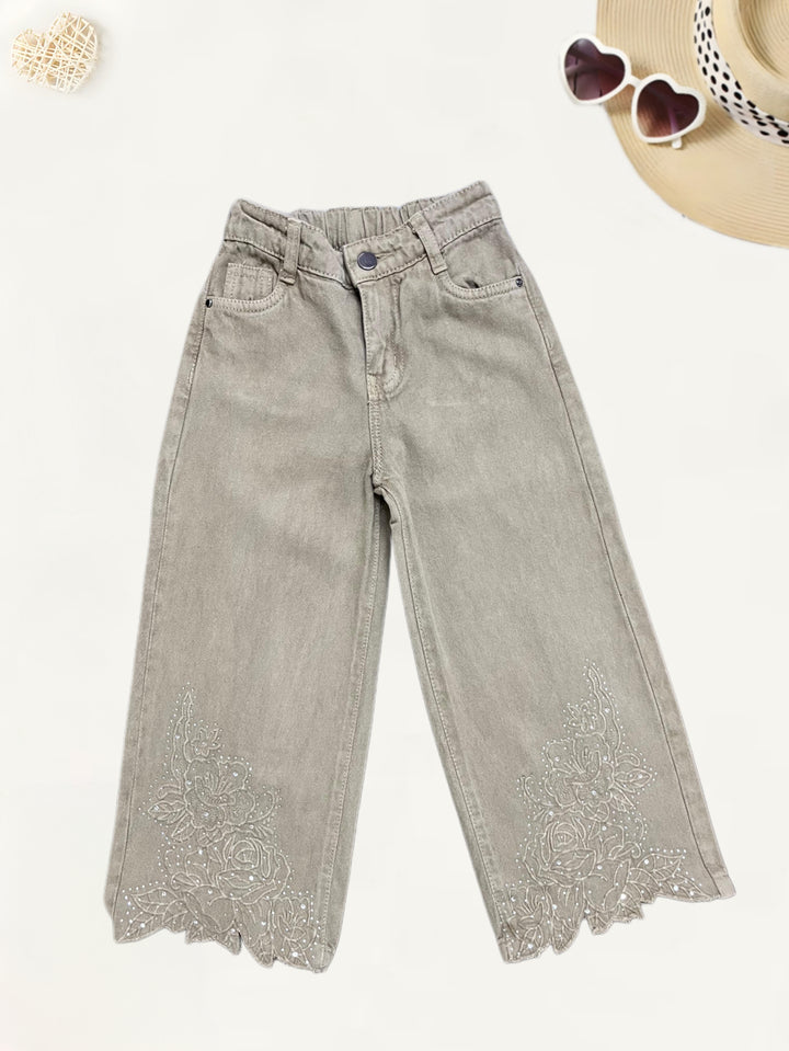 Girls Wide Leg Party Wear Jeans [GJ-1009] ( 5Y -12Years)