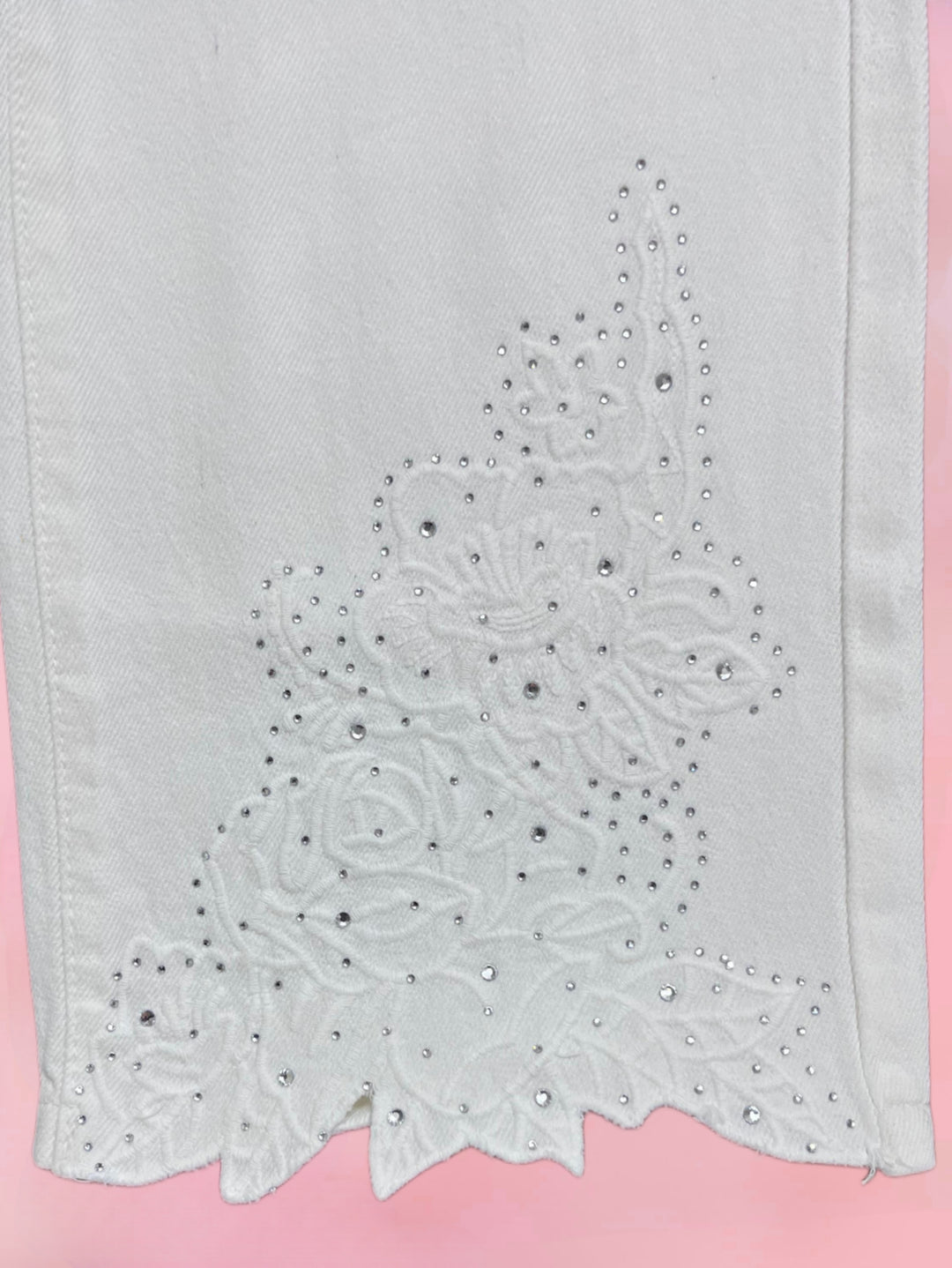 Girls Wide Leg Party Wear White Jeans [GJ-1008] ( 5Y -12Years)