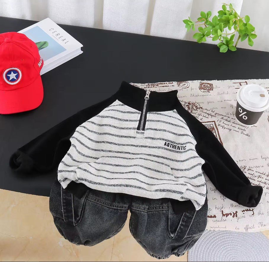 Boys 2 Piece Black Imported Cord Set [BT-M-9892] [1 - 6 Years]