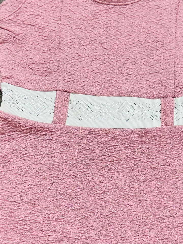 Girls Onion Pink Imported Crush Dress (Without Bag) [GD-6784] (1-7Years)
