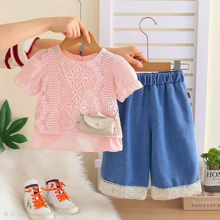 Girls Pink Imported Co-Ord Set [GD-253] (1-6Years)