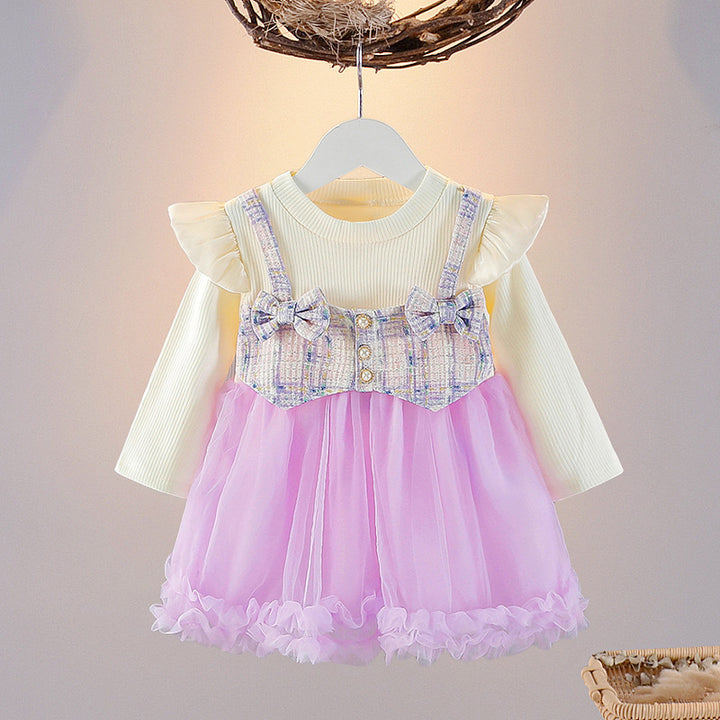 Girl’s Imported Purple Frock [GF-7391] (9M - 3 Years)