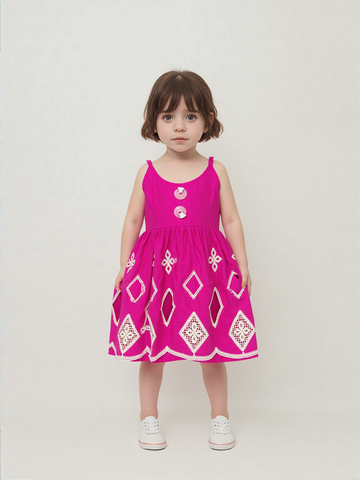 Girl's Imported Designer Hot Pink One-Peice [GD-7382] (1-6 Years )