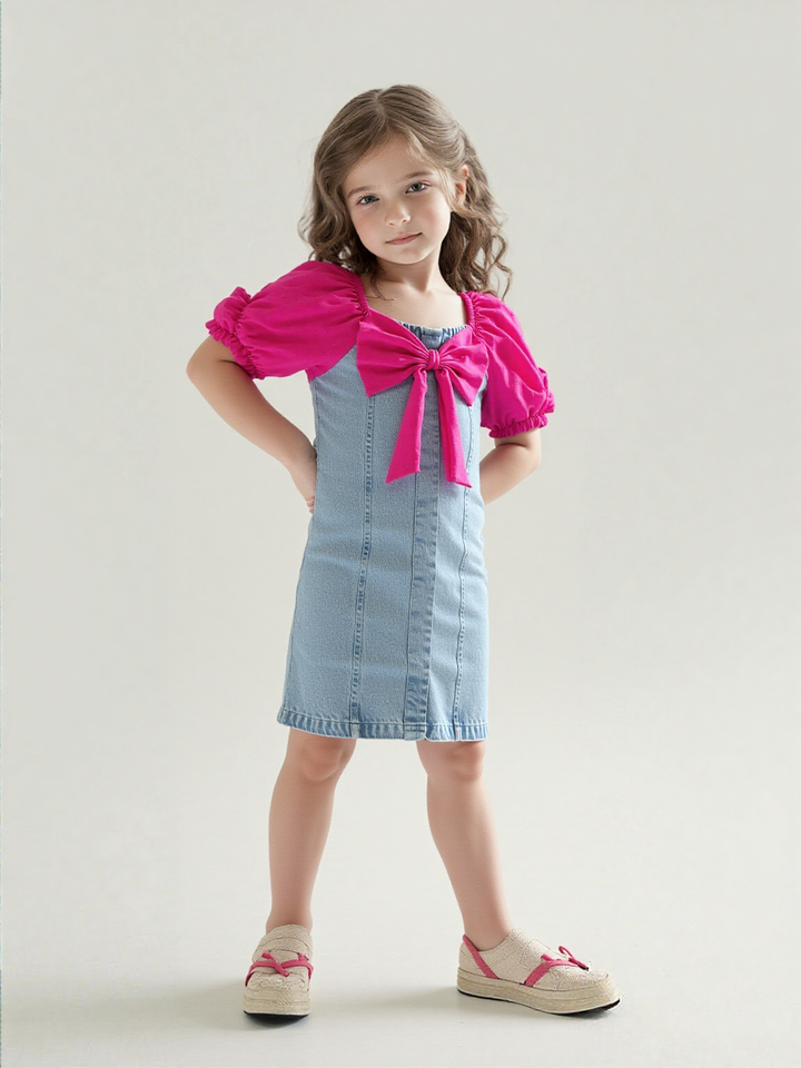 Girls Light Denim Dress [GD-7578] (4-12Years)