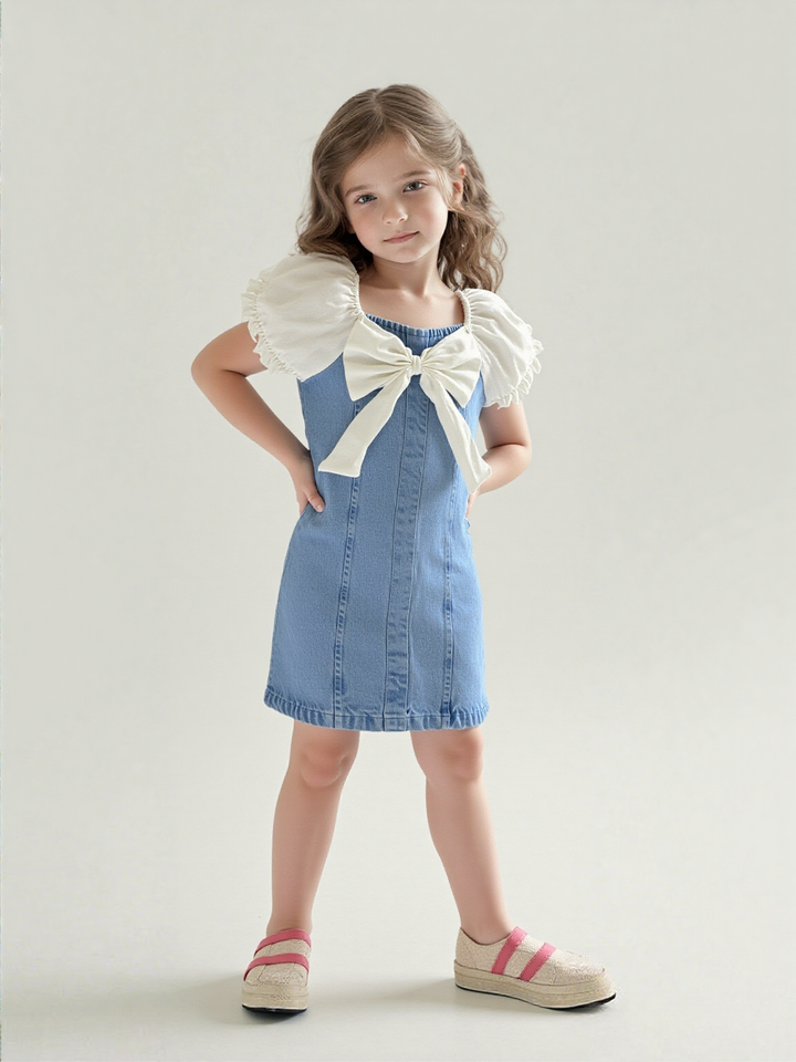 Girls Light Denim Dress [GD-7487] (4-12 Years)