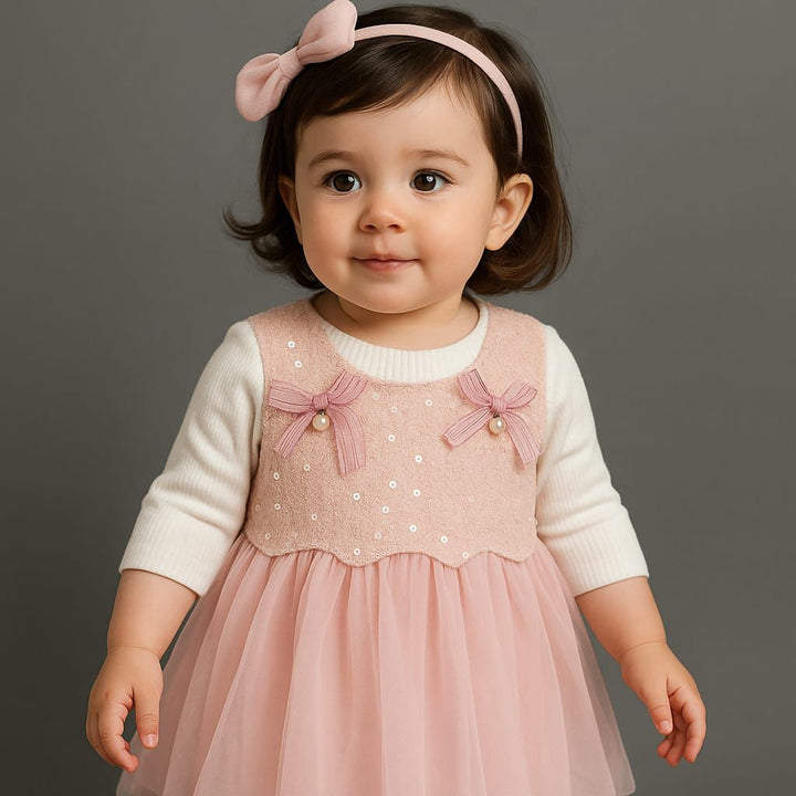 Girl’s Imported Pink Frock [GF-7394] (9M - 3 Years)
