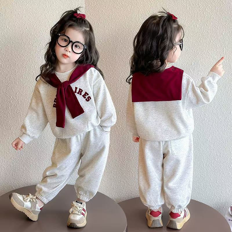 Unisex Imported Grey Co-Ord Set With Scaf [GCS-6859] (1-6 Years)