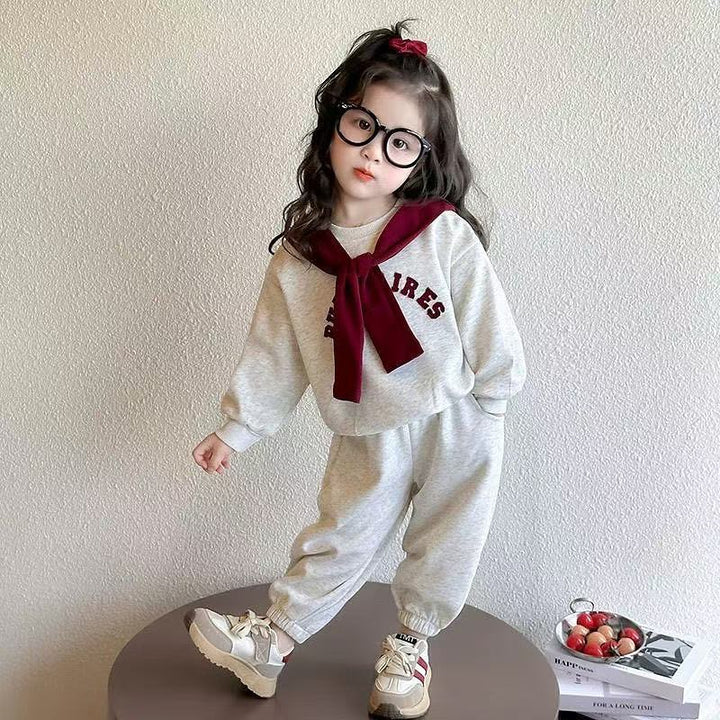 Unisex Imported Grey Co-Ord Set With Scaf [GCS-6859] (1-6 Years)