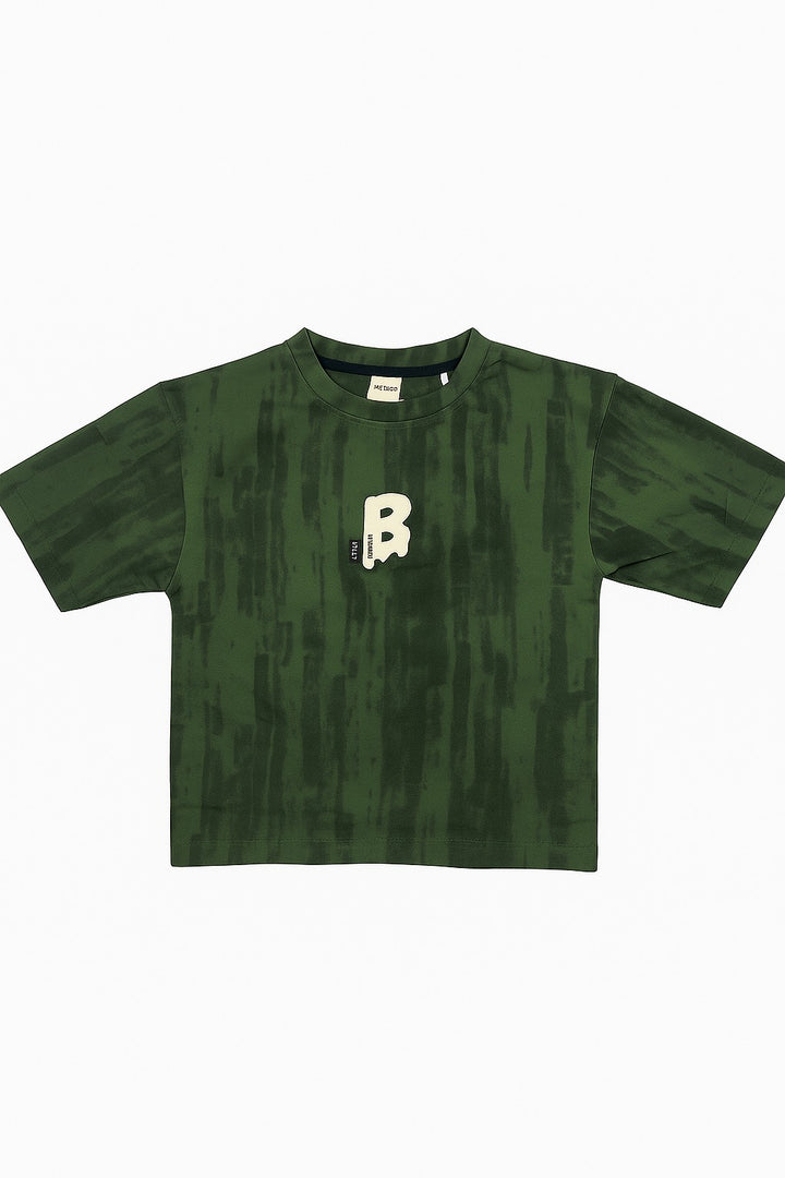 Boys Cotton Looper Green T-Shirt [BT-128] [1 - 12Years]