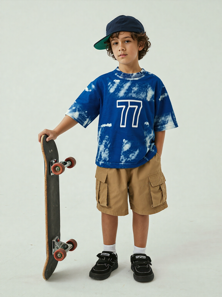 Boys Cotton Looper Blue T-Shirt [BT-127] [1 - 12Years]