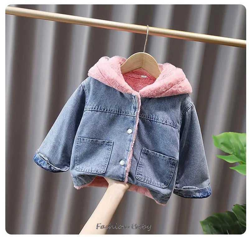 Girls Imported Winter Hoodie Fur Jacket [GT-150] [ 3-12 Years ]