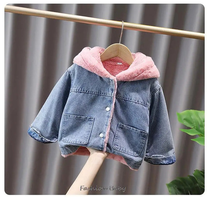 Girls Imported Winter Hoodie Fur Jacket [GT-150] [ 3-12 Years ]