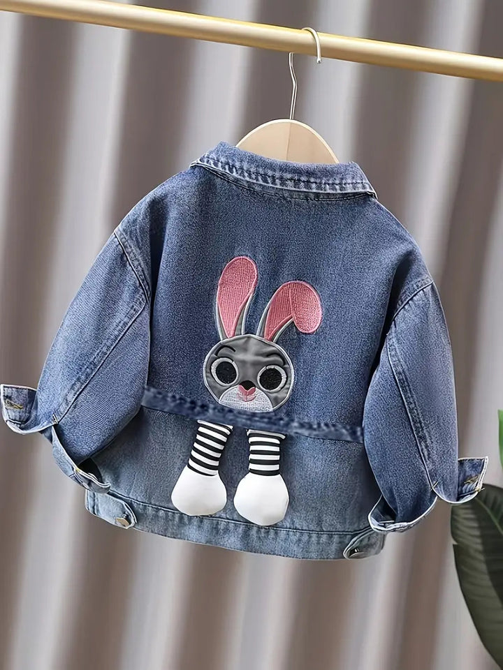 Girls Imported Fancy Denim Jacket With Back Pattern [GT-152] [ 4-12 Years ]