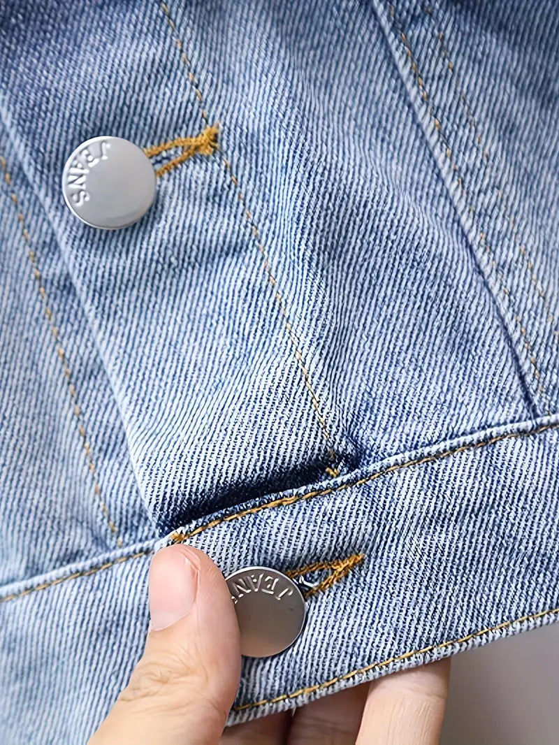 Girls Imported Fancy Denim Jacket With Back Pattern [GT-152] [ 4-12 Years ]