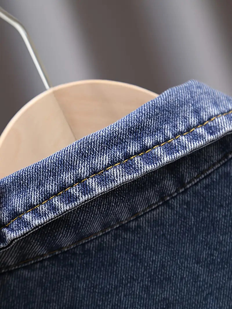 Girls Imported Fancy Denim Jacket With Back Pattern [GT-152] [ 4-12 Years ]