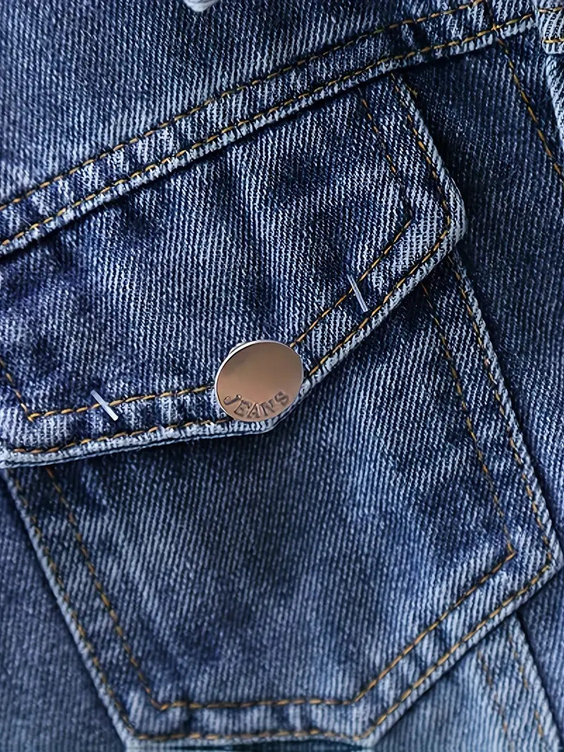 Girls Imported Fancy Denim Jacket With Back Pattern [GT-152] [ 4-12 Years ]
