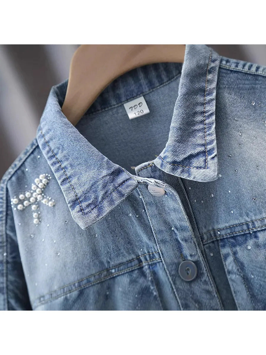 Girls Imported Fancy Denim Jacket [GT-155] [ 4-12 Years ]