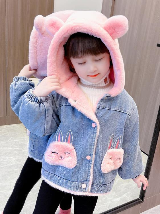 Girls Imported Winter Hoodie Fur Jacket [GT-154] [ 3-12 Years ]