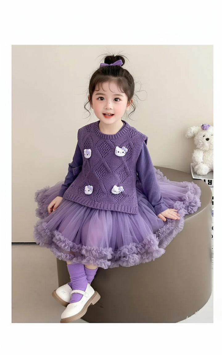 Girls Imported Purple Frock [GF-6654] (2 - 7Years)