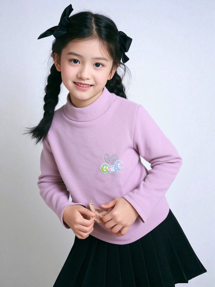 Girls Imported Polo Neck Full Sleeves Top (Only Top) [GT-174] [4-12 Years]