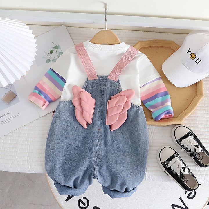 Girls Imported Denim Dungaree [GD-6482] (1-6 Years)