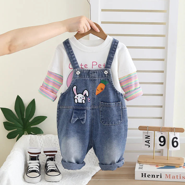 Girls Imported Denim Dungaree [GD-6481] (1-6 Years)