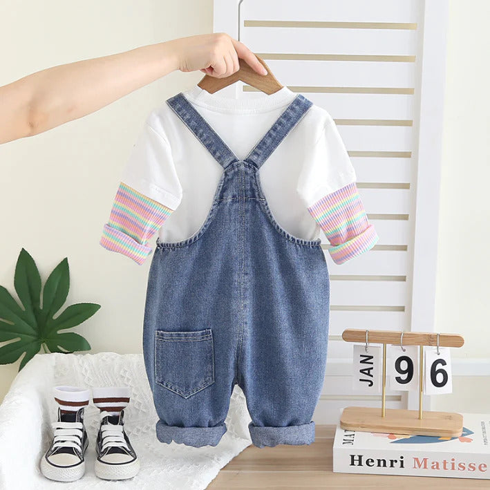 Girls Imported Denim Dungaree [GD-6481] (1-6 Years)