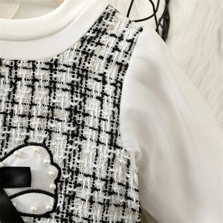 Girls Imported Black & White Frock [GF-6410] (9M - 4Years)