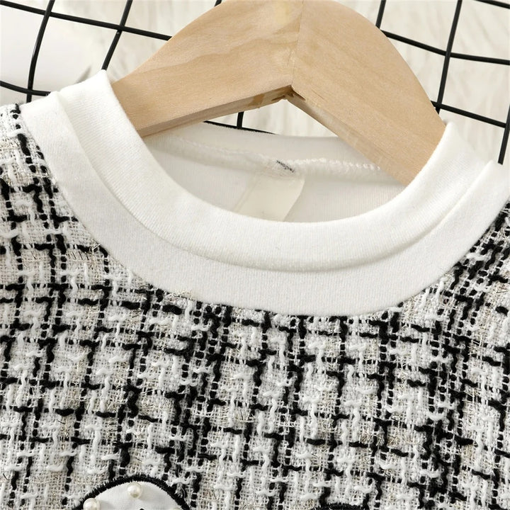 Girls Imported Black & White Frock [GF-6410] (9M - 4Years)