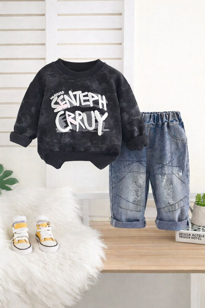 Boys Imported 2 piece Black Cord Set [BT-4993] [1 - 6Years]