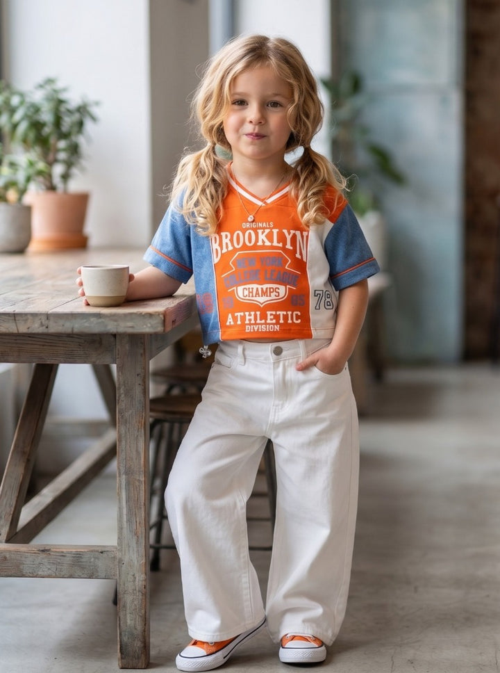 Girls Oversized Orange Top (Only Top) [GT-586] [4-12 year]