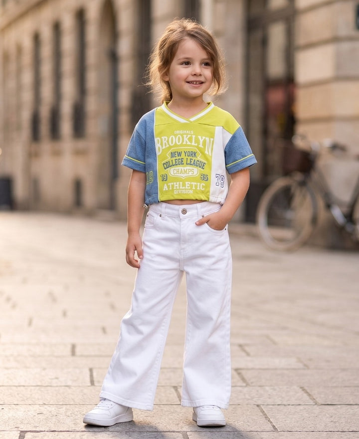 Girls Oversized Green Top (Only Top) [GT-232] [4-12 year]