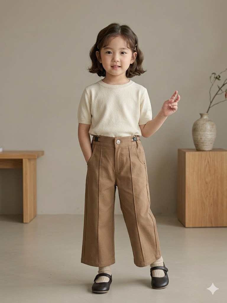 Girls Brown Korean Pant [ONLY PANT] [GJ-1589](4-12Years)