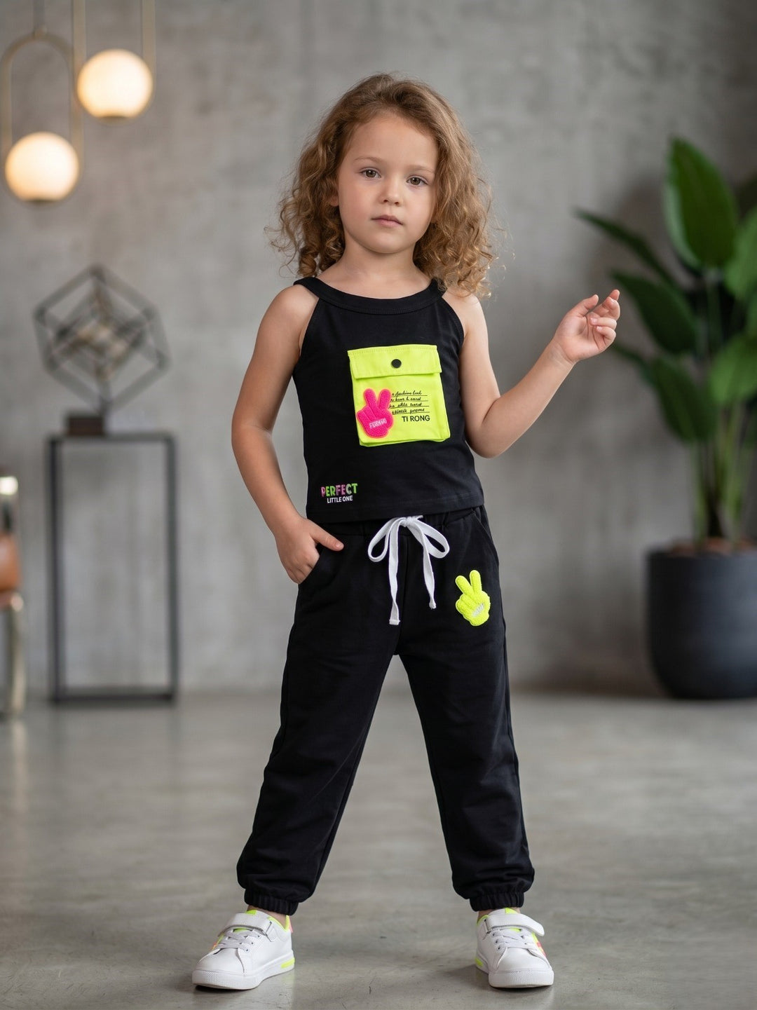 Girl's Black Co-Ord Set [GCS-4269] (4-12 Years)