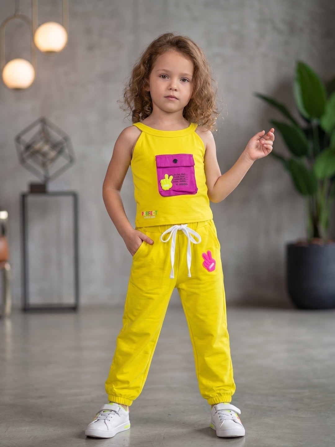 Girl's Yellow Co-Ord Set [GCS-5841] (4-12 Years)